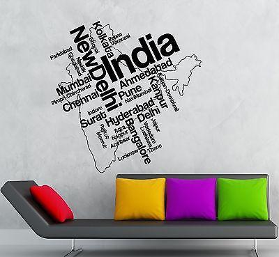 Wall Sticker Vinyl Decal India Map New Delhi Indian Tourist Unique Gift (ig1788)