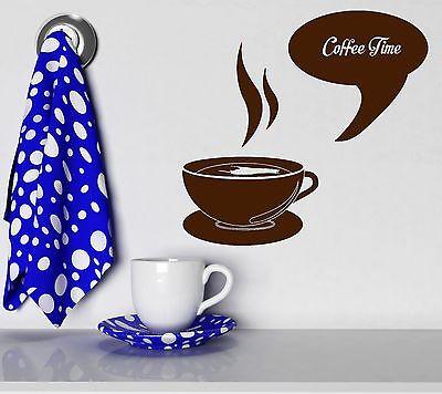 Wall Stickers Coffee Time Cup Shop Kitchen Decor Art Mural Vinyl Decal Unique Gift (ig2026)