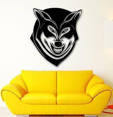 Wall Stickers Vinyl Decal Grinning Wolf Predator Animal Tribal Unique Gift (ig542)