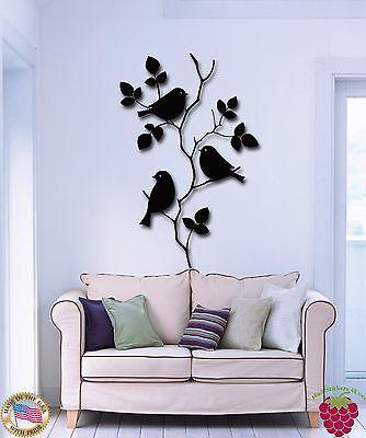 Wall Stickers Vinyl Decal Bird Branches Tree Floral Decor For Bedroom Unique Gift (z1741)