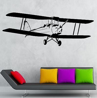 Wall Decal Airplane Aviation Kids Boys Room Decor Stickers Art Mural Unique Gift (ig2524)