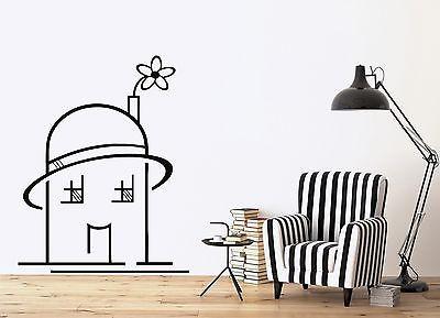 Wall Vinyl Sticker Decal Funny Toy House in a Hat With a Flower Unique Gift (n187)