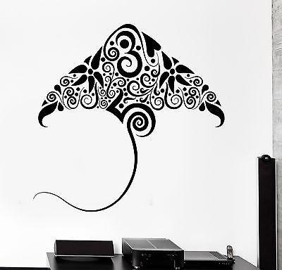 Wall Decal Stingray Ocean Marine Ornament Tribal Mural Vinyl Decal Unique Gift (z3193)