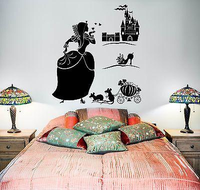 Wall Decal Girl Cinderella Castle Shoe Fairy Tale Vinyl Sticker Unique Gift (z3607)