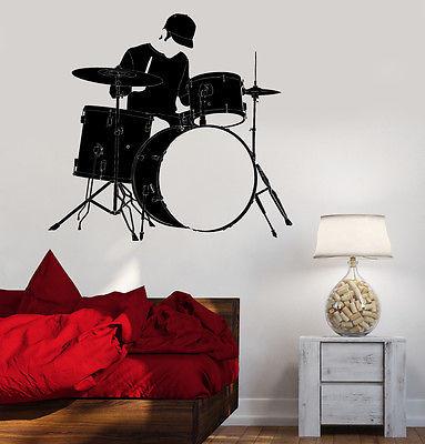 Wall Vinyl Music Drum Drummer Guaranteed Quality Decal Unique Gift (z3498)