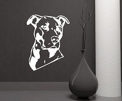 Wall Vinyl Sticker Decal Pitbull Dog Animal Pet Personal Guard Decor Unique Gift (m384)