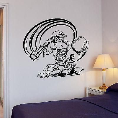 Wall Decal Baseball Feed Beat Ball Game Sport Bedroom Vinyl Stickers Unique Gift (ed275)