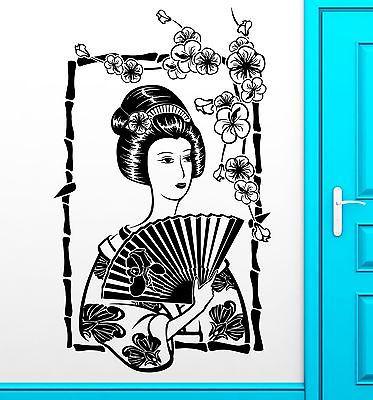 Wall Sticker Vinyl Decal Geisha Japan Japanese Oriental Girl Cool Decor Unique Gift (z2468)