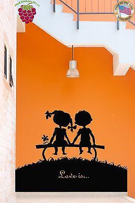 Wall Stickers Vinyl Decal Girl And Boy Romantic Love Is For Living Room Unique Gift (z1740)