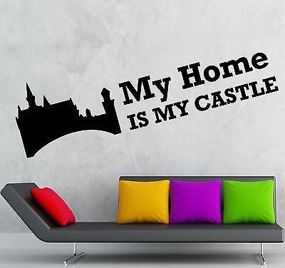 Wall Sticker Vinyl Decal My Home is My Castle Lettering Decor for Room Unique Gift (ig1160)