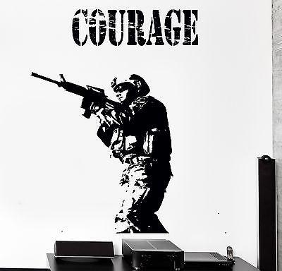 Wall Vinyl Army Soldier War Courage Guaranteed Quality Decal Unique Gift (z3460)