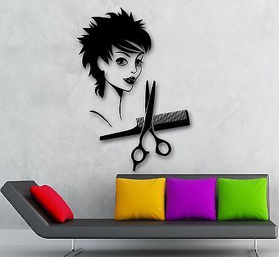 Wall Stickers Vinyl Decal Sexy Girl Hair Salon Hairdresser Stylist Unique Gift (ig1774)