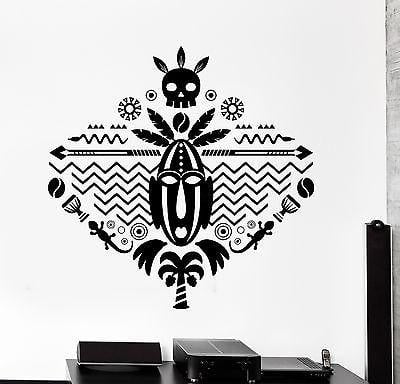 Wall Decal African Mask Symbol Skull Tribal Cool Mural Vinyl Decal Unique Gift (z3323)