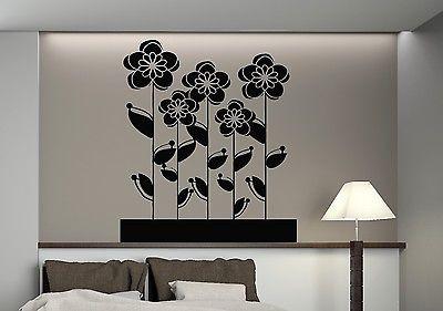 Wall Vinyl Sticker Decal Garden bed Flowers Roses Daisies Daisy Decor Unique Gift (n121)