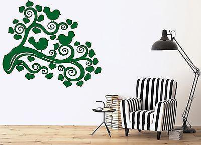 Wall Vinyl Sticker Decal Paradise Bird  Branch  Heart Leaves Unique Gift (n138)