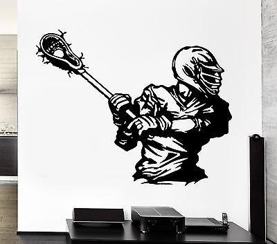 Wall Decal Sport American Lacrosse Player Game Ball Vinyl Stickers Unique Gift (ed298)