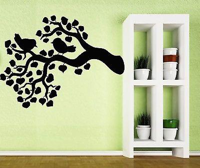 Wall Sticker Vinyl Decal Chirping Birds Branch Rustle Foliage Decor Unique Gift (n106)