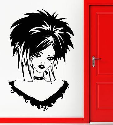 Teen Girl Vinyl Decal Gothic Sexy Beautiful Hairstyle Wall Stickers Unique Gift (ig2341)