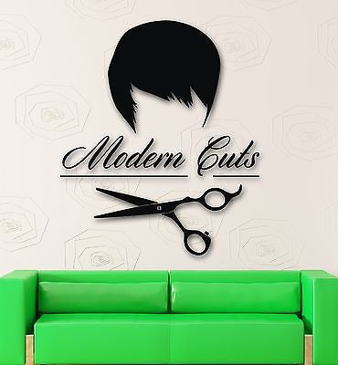 Wall Sticker Vinyl Decal Modern Cuts Hairstyle Beauty Salon Scissors Unique Gift (ig2033)