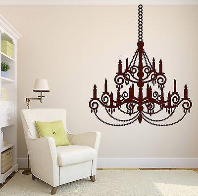 Wall Vinyl Sticker Decal Beautiful Chandelier Light Chain Tassels Unique Gift (n283)