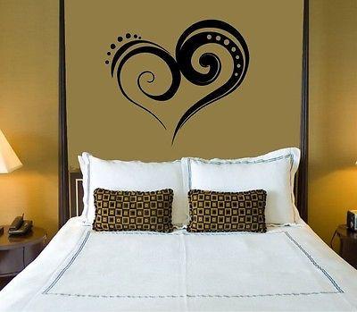 Wall Sticker Vinyl Decal for Bedrooms Heart Love Romance Unique Gift ig1284