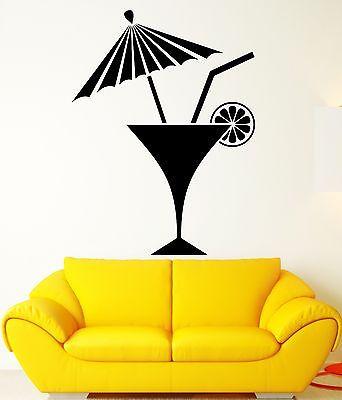 Wall Decal Drink Alcohol Party Bar Cocktail Glass Vinyl Stickers Art Mural Unique Gift i2581