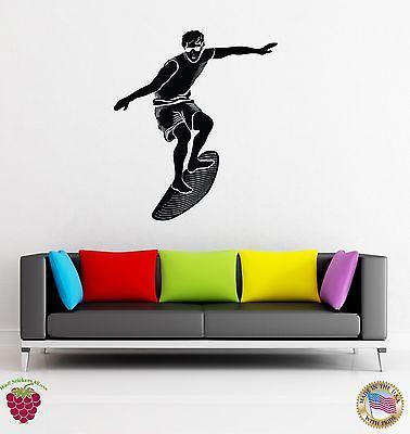 Vinyl Wall Stickers Decal Surf Surfing Surfer Board Water Sport Ocean (z1642)