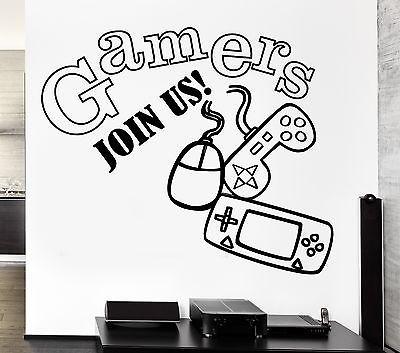 Wall Stickers Gamers Video Game Joystick Kids Games Room Vinyl Decal Unique Gift (ig2463)