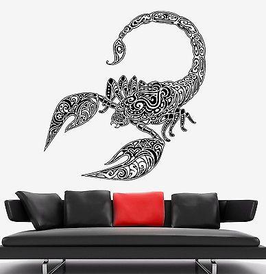 Wall Vinyl Scorpio Predator Aggressive Symbol Ornament Mural Vinyl Decal Unique Gift (z3348)