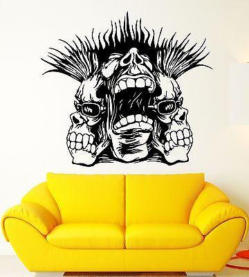 Wall Stickers Vinyl Decal Skull Punk Scream Cool Teen Room Decor Unique Gift (ig1763)