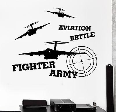 Wall Vinyl Jet Aviation Fighter Airplane War Guaranteed Quality Decal Unique Gift (z3457)