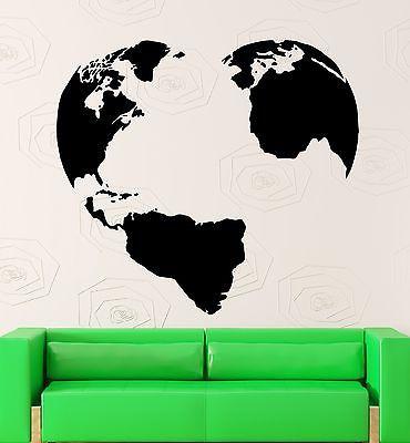 Wall Sticker Vinyl Decal Earth Peace World Love Pacifism Map Decor Unique Gift (ig1986)