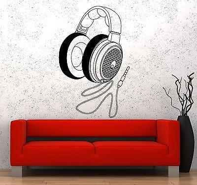 Wall Vinyl Music Headphones Head Phones Guaranteed Quality Decal Unique Gift (z3560)