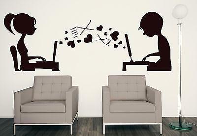 Wall Vinyl Sticker Decal Loving Correspondence Computer Assistant in Love Unique Gift (n146)