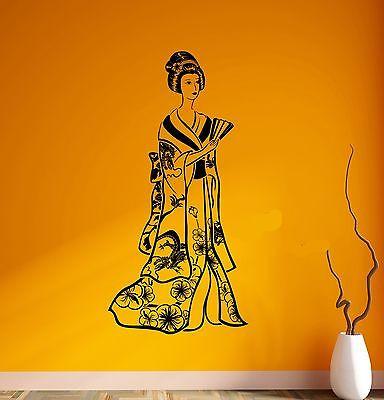 Wall Decal Geisha Japan Girl Beauty Woman Japan East Vinyl Stickers Unique Gift (ed124)