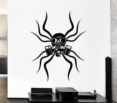Wall Decal Spider Tribal Gas Mask Toxic Coolest Mural Vinyl Stickers Unique Gift (ed002)