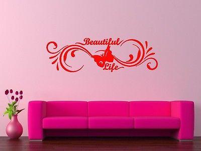 Wall Sticker Vinyl Decal Beautiful Life Cool Living Room Decor Unique Gift (ig1152)