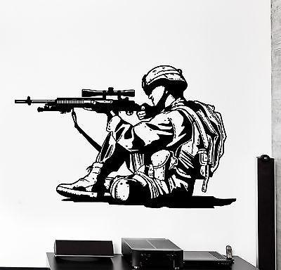 Wall Vinyl Marine Soldier Rifle M16 Guaranteed Quality Decal Unique Gift (z3449)