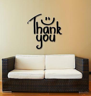 Wall Stickers Vinyl Decal Quote Inspire Message Words Thank You (z1851)