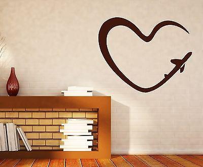 Wall Vinyl Sticker Decal Abstract Image Romantic Heart Symbol Trace Plane Unique Gift (n281)