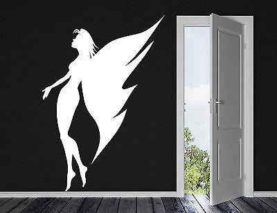 Wall Sticker Vinyl Decal Sexy Angel Girl Butterfly Wings Slim Figure Unique Gift (n069)