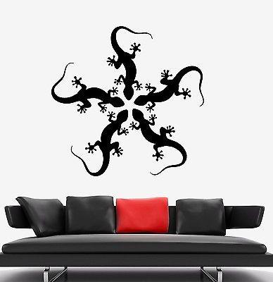 Wall Decal Lizard Gecko Animal Tribal Cool Mural Vinyl Decal Unique Gift (z3325)