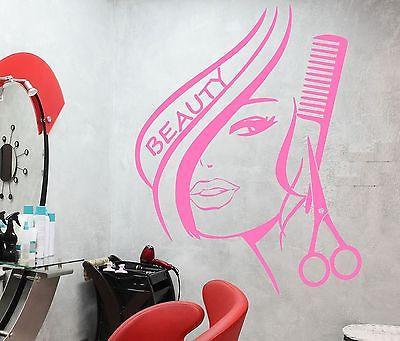 Vinyl Wall Decal Hair Beauty Salon Barbershop Hairdresser Sexy Girl Stickers Mural (ig1736)