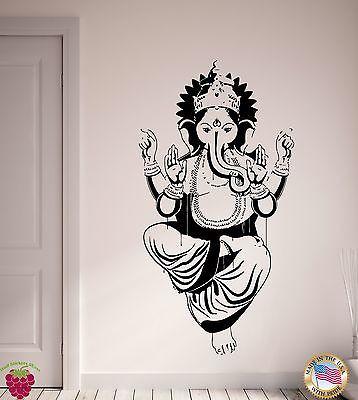 Wall Stickers Ganesha God Of Luck Arts Wisdom Gothic Religion Decor  Unique Gift (z2161)