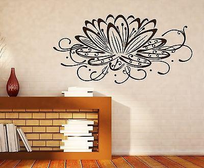 Vinyl Sticker Charming Flower Waterlily Abstract Design for Living Room Unique Gift (n313)