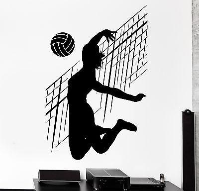 Wall Stcker Sport Volleyball Net Ball Woman Fitness Female Vinyl Decal Unique Gift (z3064)