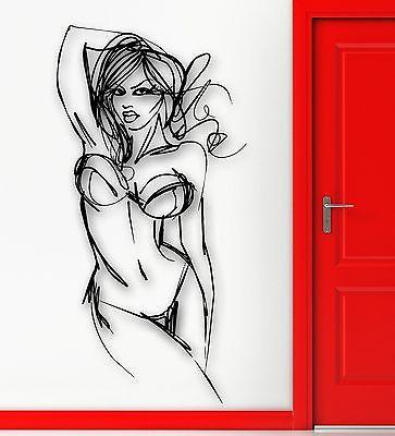 Wall Sticker Vinyl Decal Super Hot Sexy Lingerie Girl Sketch Tits Unique Gift (ig2015)