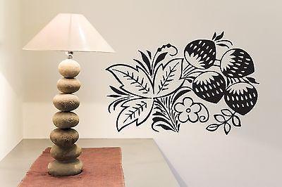 Wall Sticker Vinyl Decal branch Strawberry Leaves Bloom Berries Unique Gift (n068)