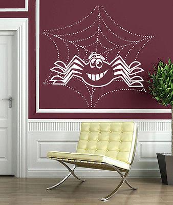 Wall Stickers Small Merry Spider Web Predator Arachnology Vinyl Decal Unique Gift (n332)