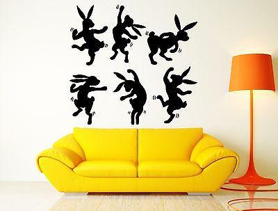 WWall Sticker Rabbit Animal Dance Dancing Cool Pop Art For Living Room Unique Gift (z2606)